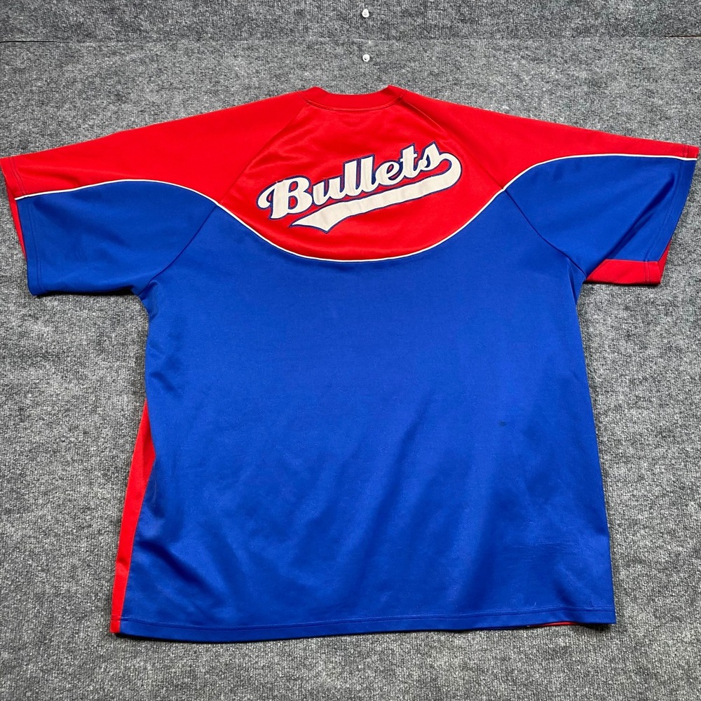 Majestic NBA Hardwood Classics Capital Bullets Quarter Zip Shooting Shirt Blue L